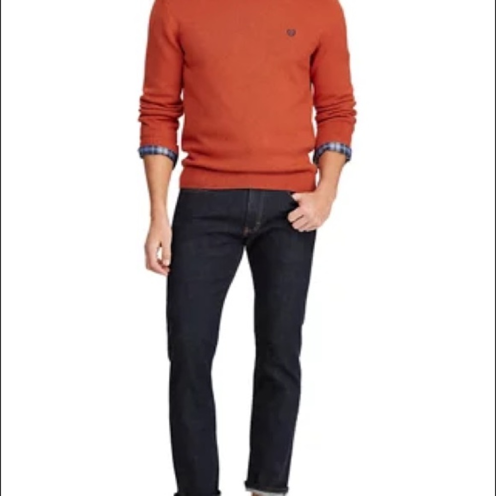 Chaps Sweater burnt orange large size cotton crew neck EUC must see!